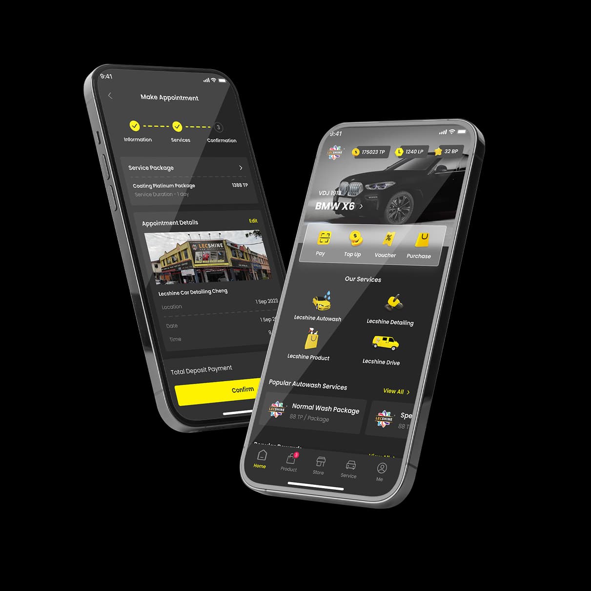 Lecshine App Mockup